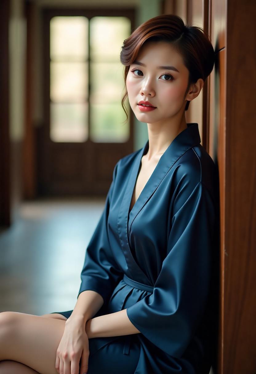 冬日窗边的一盏暖灯与沉静的街巷